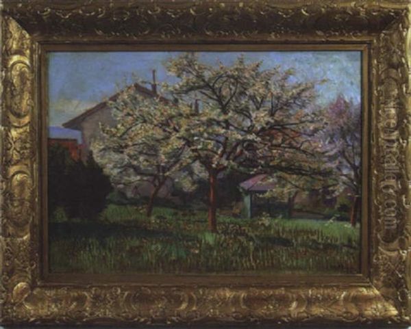 Spring Blossoms Oil Painting by Jules Matthey de l'Etang