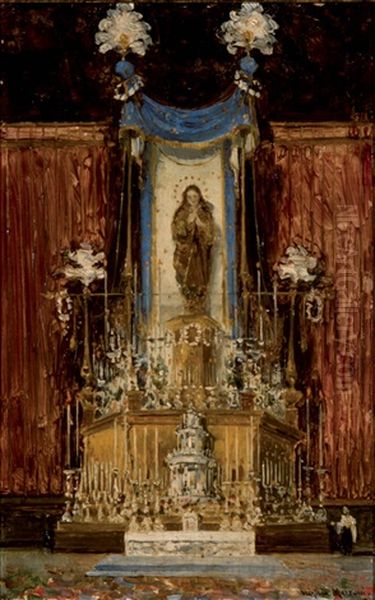 Altar Oil Painting by Virgilio Mattoni de la Fuente