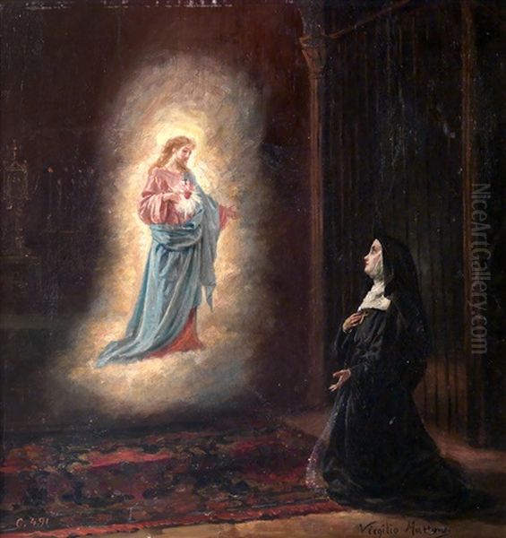 Aparicion De Cristo A Una Monja Oil Painting by Virgilio Mattoni de la Fuente