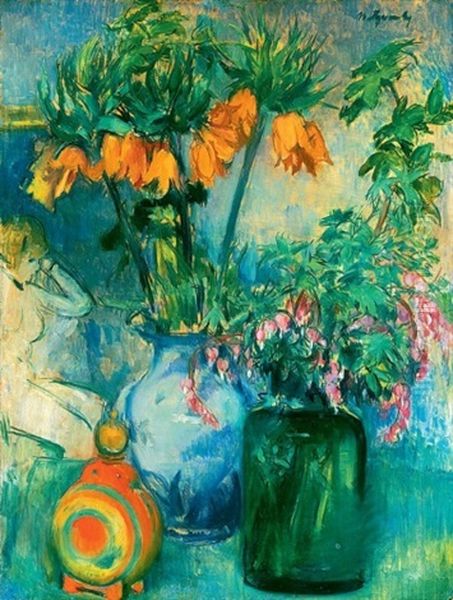 Viragok (flowers) Oil Painting by Laszlo Mattyasovszky Zsolnay