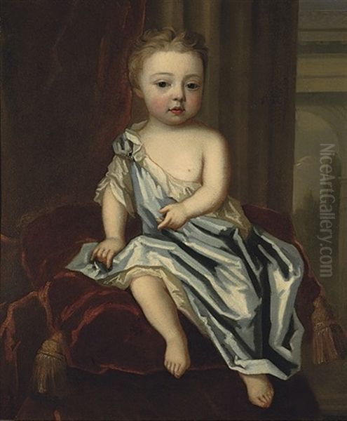 Portrait Of A Young Child Oil Painting by James Maubert