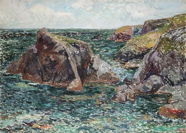 Les Rochers De Port Goulphar A Belle Ile Oil Painting by Maxime Maufra