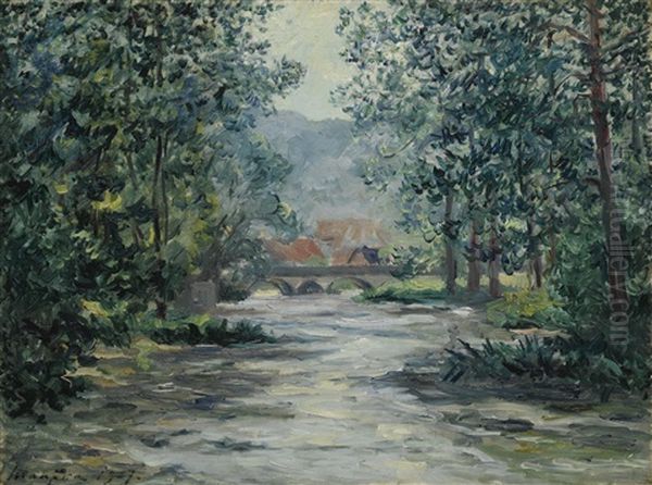 Les Courants Du Loir, Lavardin, Loir-et-cher Oil Painting by Maxime Maufra