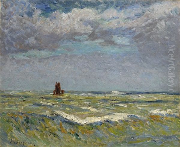 Grosse Mer A Etretat Oil Painting by Maxime Maufra