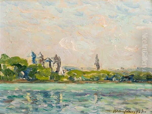 Chateau, Lac A Annecy Oil Painting by Maxime Maufra