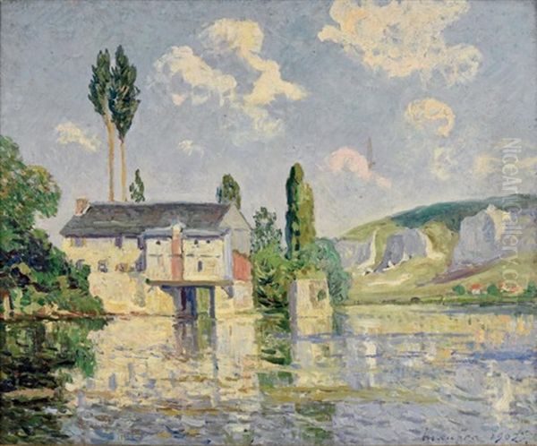 Au Soleil, Moulin Matin, Petit Andely (eure) Oil Painting by Maxime Maufra