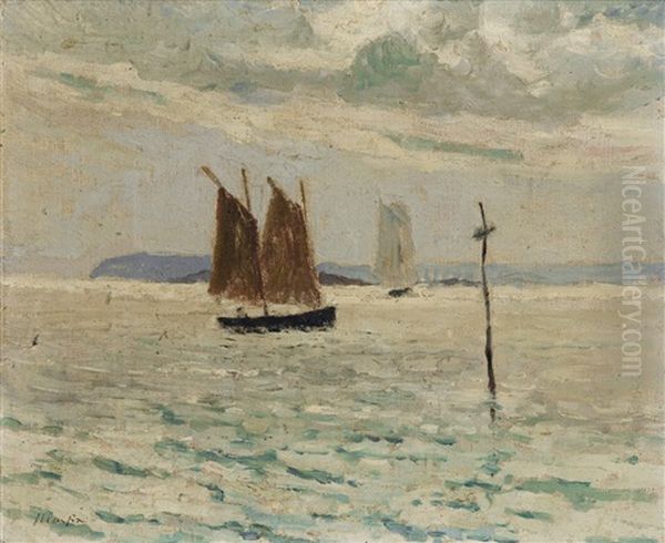 Voilier En Mer Oil Painting by Maxime Maufra