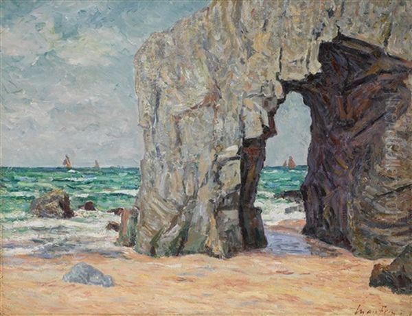 L'arche De Port Blanc Presqu'ile De Quiberon Oil Painting by Maxime Maufra