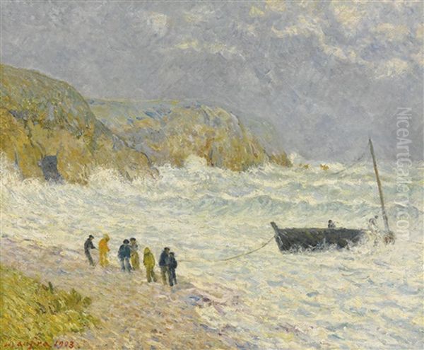 Bateau A La Cote, Morgat, Novembre 1902 Oil Painting by Maxime Maufra