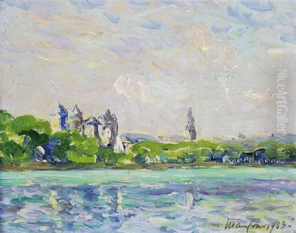 Castle, Lake Annecy Oil Painting by Maxime Maufra