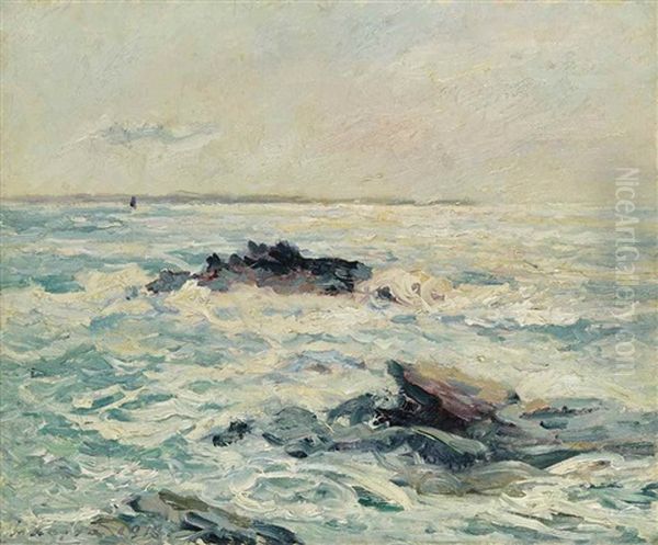 Mer Sous Le Soleil, Quiberon Oil Painting by Maxime Maufra