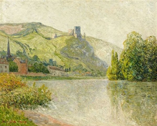 Chateau-gaillard, Les Andelys, Effet Du Matin Oil Painting by Maxime Maufra