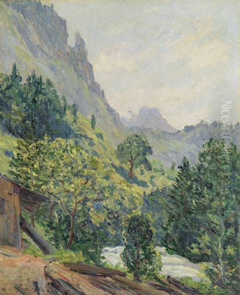 Les Gorges De Ballandaz Oil Painting by Maxime Maufra