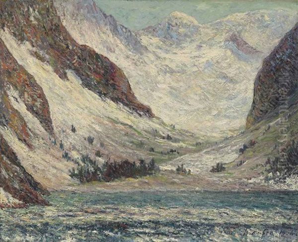 Le Lac Lauvitel (dauphine) Oil Painting by Maxime Maufra