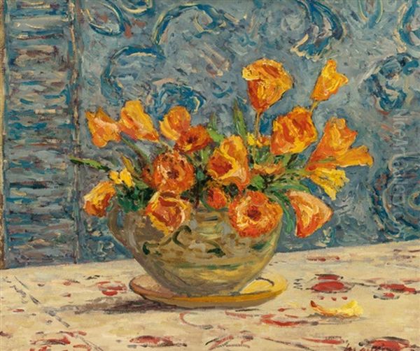 Vase De Fleurs Oil Painting by Maxime Maufra