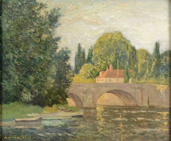 Bras Du Petit Pont A L'ile Adam Oil Painting by Maxime Maufra