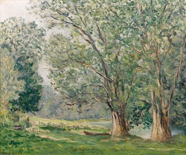 Au Bord De La Marne Oil Painting by Maxime Maufra