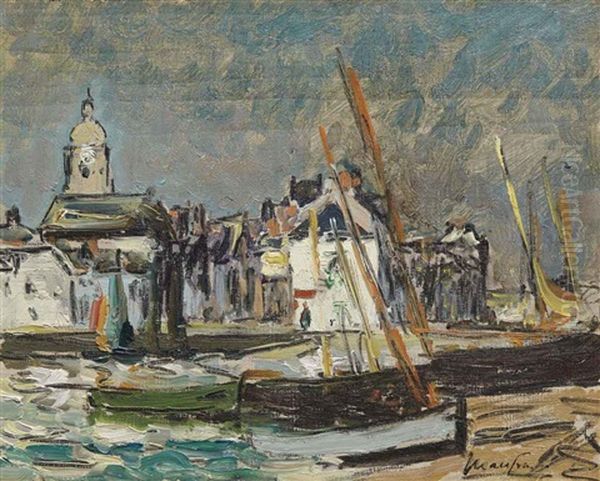 Voiliers Au Port Oil Painting by Maxime Maufra