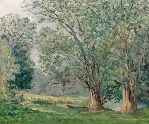 Au Bord De La Marne Oil Painting by Maxime Maufra