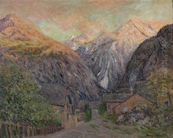 Pics Eclaires Du Bourg D'oisans, Isere, Le Soir Oil Painting by Maxime Maufra