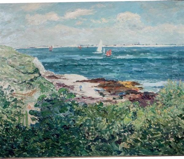 Bord De Mer, Les Voiliers En Bretagne Oil Painting by Maxime Maufra