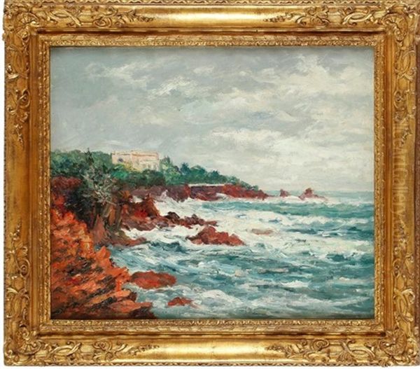 Villa Dans L'esterel, Antheor Oil Painting by Maxime Maufra