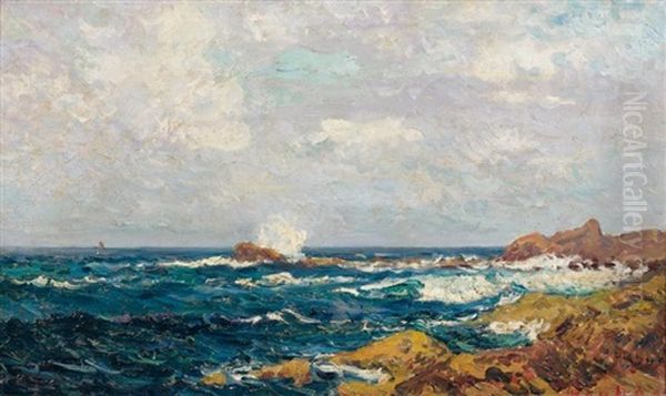 Mer Bleue, Quiberon Oil Painting by Maxime Maufra