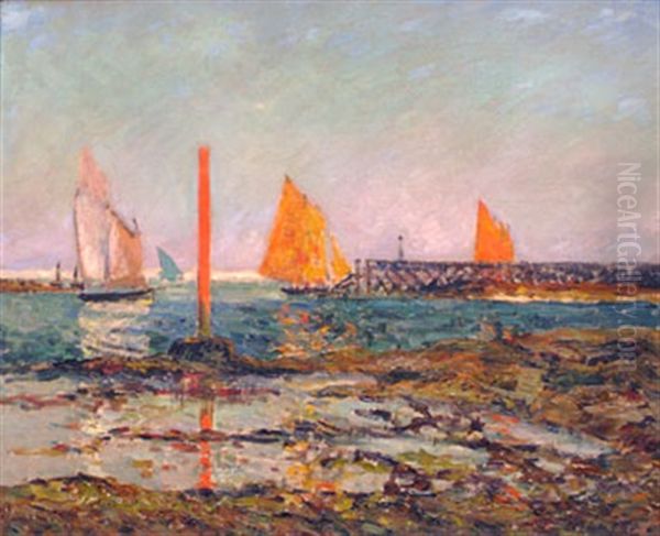 Le Croisic Entree Des Bateaux Oil Painting by Maxime Maufra