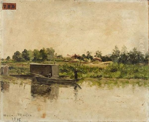 Le Bateau-lavoir Oil Painting by Maxime Maufra