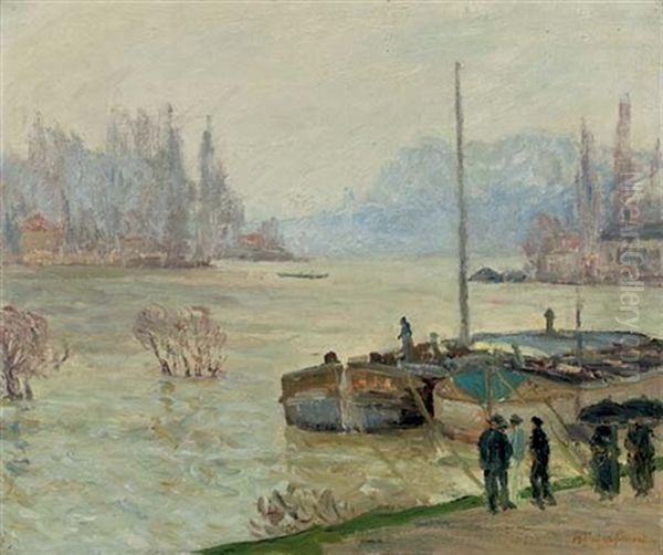 Inondation - Joinville-le-pont Oil Painting by Maxime Maufra