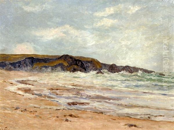 La Plage A Donant - Bell Ile En Mer Oil Painting by Maxime Maufra