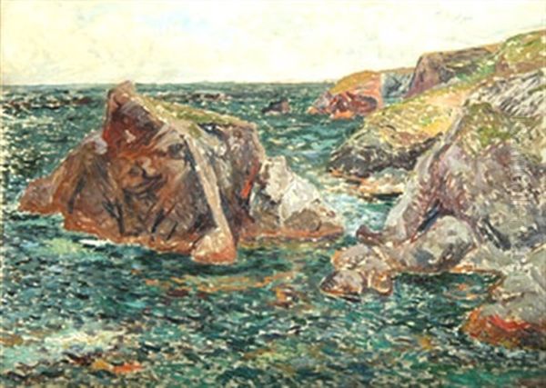 Les Rochers De Port Goulphar A Belle Ile Oil Painting by Maxime Maufra