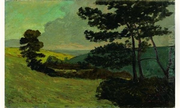 Le Vieux Chene, Coteaux Boises Oil Painting by Maxime Maufra