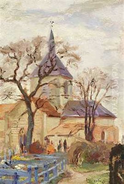 En Fransk Landsbykirke Oil Painting by Maxime Maufra