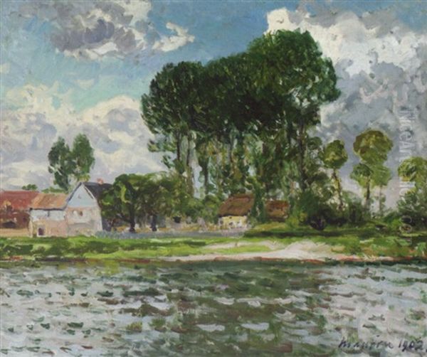 Bords De La Seine Auz Andelys (eure) Oil Painting by Maxime Maufra