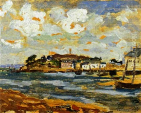 Sudliche Kustenlandschaft Mit Hausern Oil Painting by Maxime Maufra