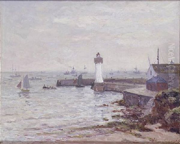 La Jetee Du Port Haliguen, Presqu'ile De Quiberon Oil Painting by Maxime Maufra