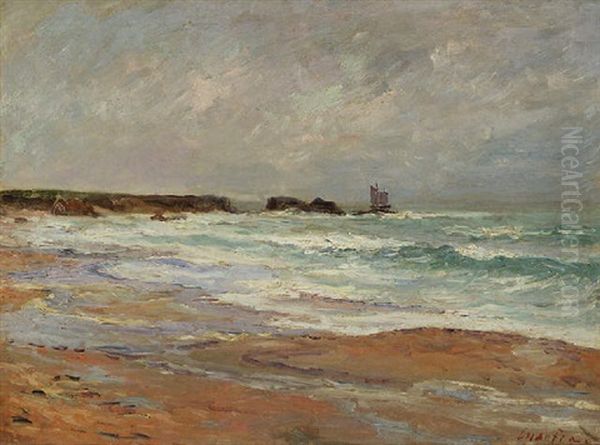 La Plage De La Govelle A Batz Sur Mer Oil Painting by Maxime Maufra