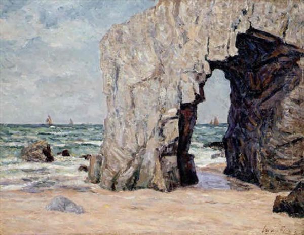 L'arche De Port Blanc Presqu'lle De Quiberon Oil Painting by Maxime Maufra