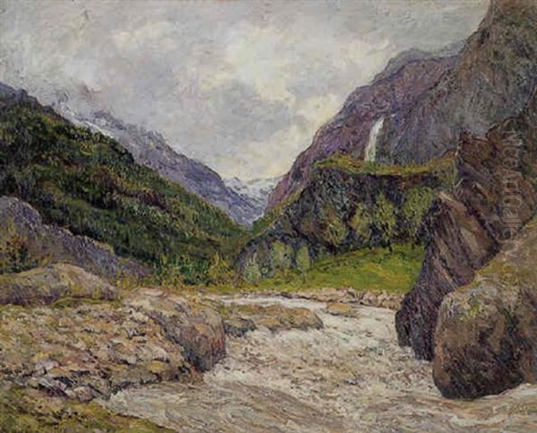 Vallee De La Romanchel Le Torrent Neigeux Oil Painting by Maxime Maufra