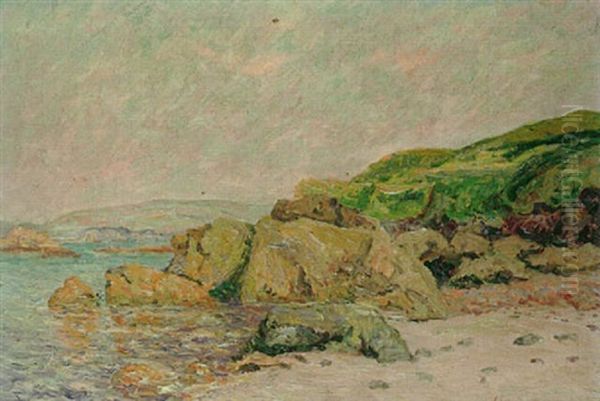 Derniers Rayons, Plage De Beg-ar-fry, Saint-jean Du Doigt Oil Painting by Maxime Maufra