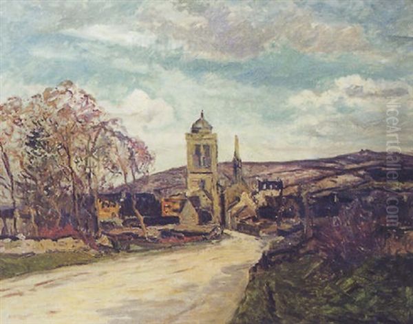 Locronan - Sur La Route Du Bourg Oil Painting by Maxime Maufra