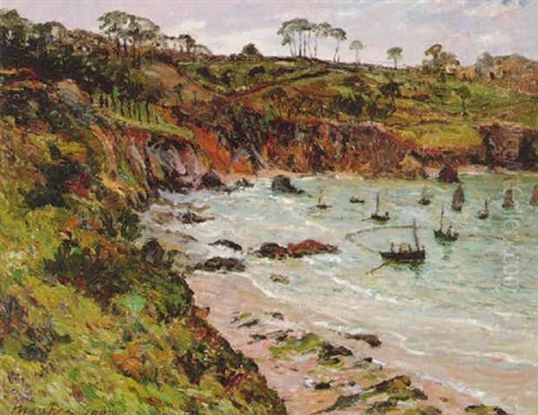 La Peche Aux Sprats En Hiver A Douarnez Oil Painting by Maxime Maufra