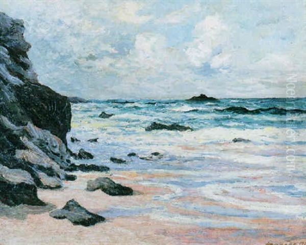 Maree Montante A Port Blanc (presqu'ile De Quiberon) Oil Painting by Maxime Maufra