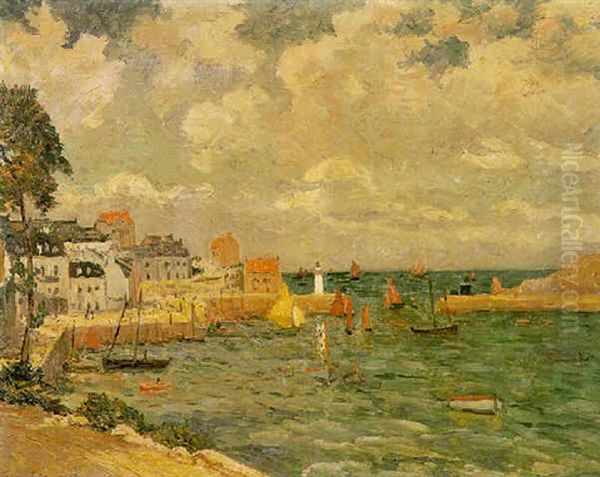 Le Port De Sauzon A L'heure De La Maree, Belle-isle Oil Painting by Maxime Maufra