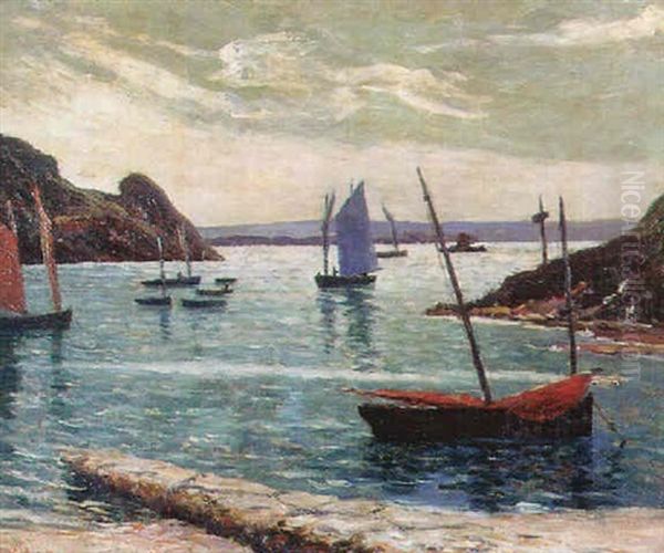 Ile De Brehat - Le Port Clos Oil Painting by Maxime Maufra