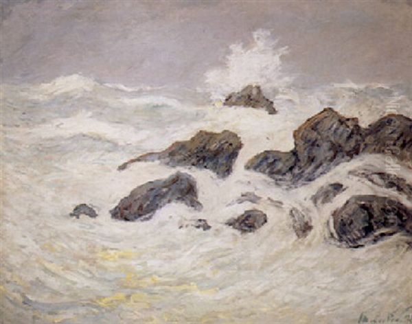 Vagues, St Guenel Oil Painting by Maxime Maufra