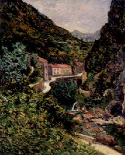 La Gorge, Pont A Royans, Isere Oil Painting by Maxime Maufra