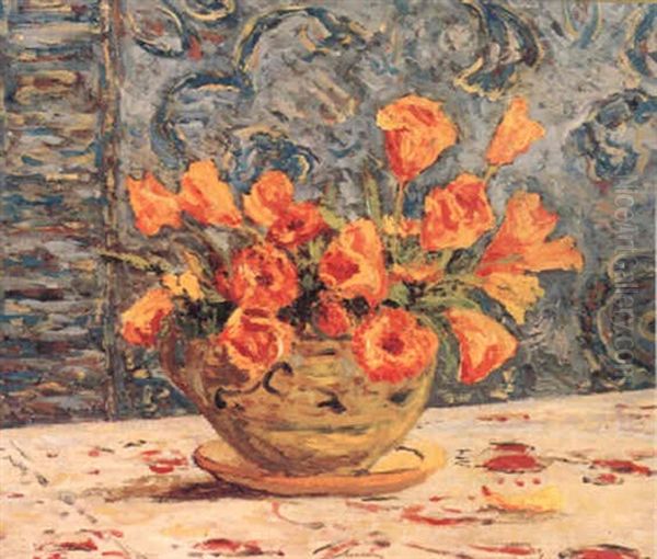 Vase De Fleurs Oil Painting by Maxime Maufra