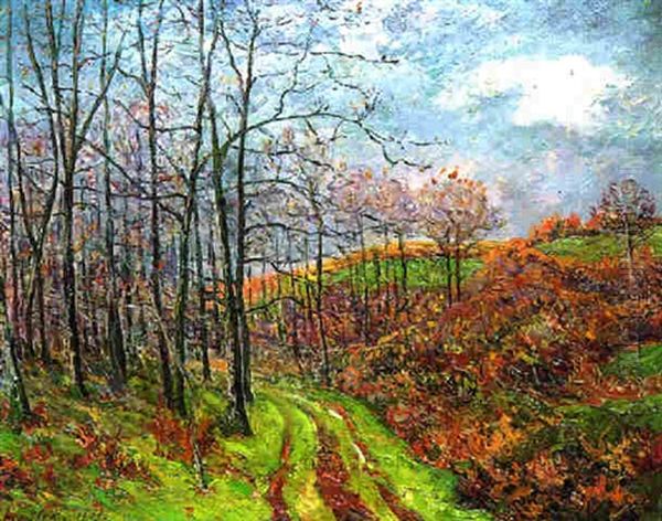 Chemin Dans Les Bois, Gourlizon (finistere) Oil Painting by Maxime Maufra